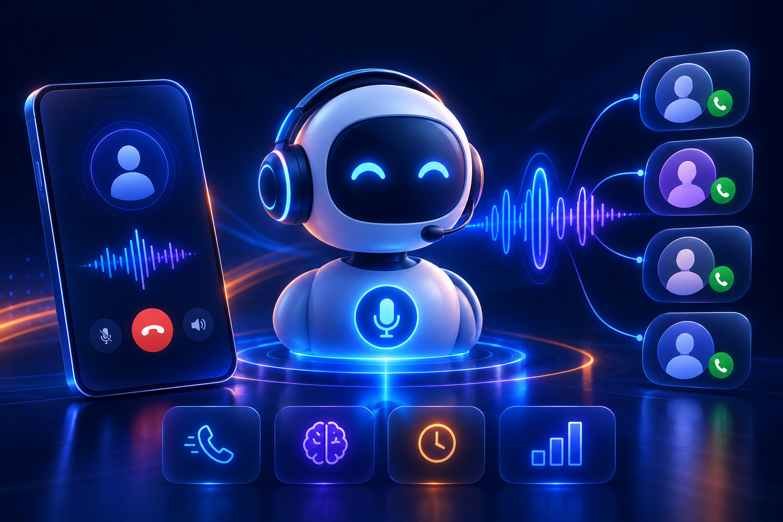 Voice AI agent handling a live phone conversation